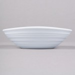 Elite Global Solutions DS5-W Swirl 6 oz. White Oblong Melamine Bowl - 6/Case