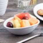 Elite Global Solutions DS5-W Swirl 6 oz. White Oblong Melamine Bowl - 6/Case