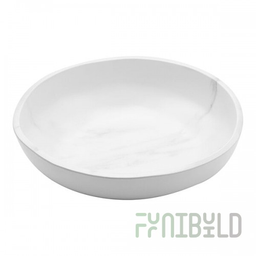 American Metalcraft Mix & Matte 137 oz. White Marble Melamine Bowl