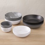 American Metalcraft Mix & Matte 137 oz. White Marble Melamine Bowl American Metalcraft Mix & Matte 137 oz. White Marble Melamine Bowl