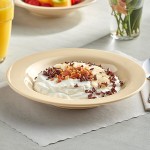 Acopa Foundations 13 oz. Tan Wide Rim Melamine Salad Bowl - 12/Pack Acopa Foundations 13 oz. Tan Wide Rim Melamine Salad Bowl - 12/Pack