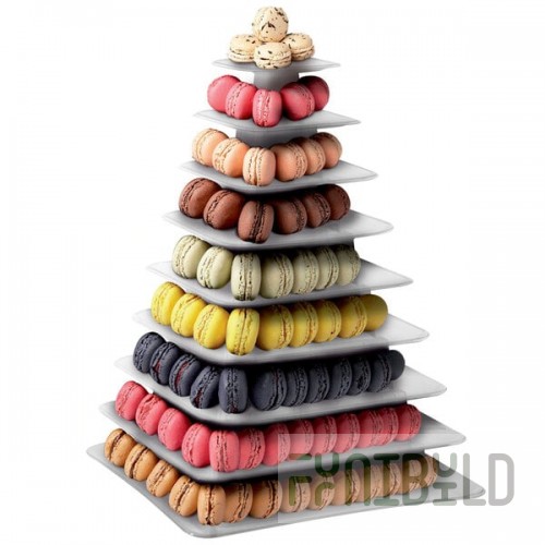 Matfer Bourgeat 681590 9-Tier Clear Macaron Pyramid Display Stand