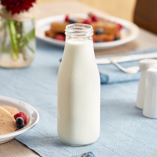Acopa 14 oz. Customizable Glass Milk Bottle - 12/Case