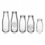 Acopa 14 oz. Customizable Glass Milk Bottle - 12/Case