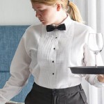 Henry Segal Men's Customizable White Tuxedo Shirt with Lay-Down Collar - L