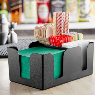 TableCraft Black Plastic Bar Caddy Organizer 101 TableCraft Black Plastic Bar Caddy Organizer 101
