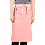 Uncommon Chef 3126 Black Cat Denim Customizable Cotton Uptown Bistro Apron with Black Webbing and 1 Pocket - 33