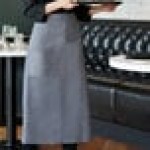 Choice Gray Poly-Cotton Standard Bistro Apron with 1 Pocket - 33