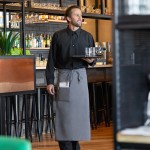 Choice Gray Poly-Cotton Standard Bistro Apron with 1 Pocket - 33