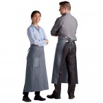 Choice Gray Poly-Cotton Standard Bistro Apron with 1 Pocket - 33
