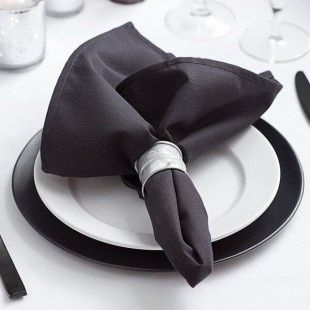 Intedge Black 65/35 Polycotton Blend Cloth Napkins, 20 Intedge Black 65/35 Polycotton Blend Cloth Napkins, 20