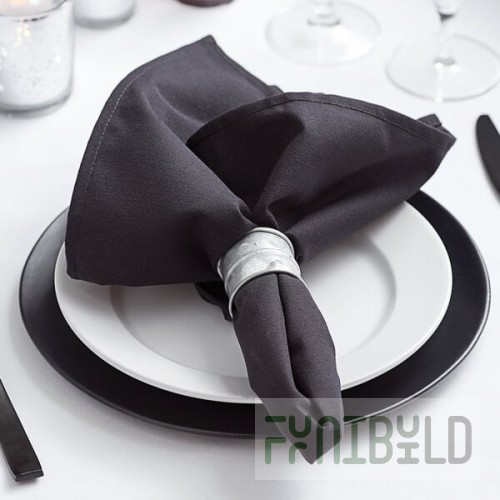 Intedge Black 65/35 Polycotton Blend Cloth Napkins, 20