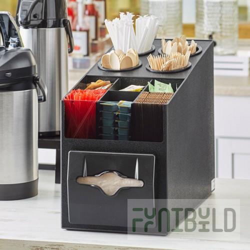 Vollrath CTNFO-06 Countertop Napkin Dispenser / Organizer with 4 Cylinders