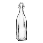 Acopa 35 oz. Customizable Clear Glass Bottle with Wire Bail Swing Top Lid - 12/Case Acopa 35 oz. Customizable Clear Glass Bottle with Wire Bail Swing Top Lid - 12/Case