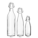 Acopa 35 oz. Customizable Clear Glass Bottle with Wire Bail Swing Top Lid - 12/Case Acopa 35 oz. Customizable Clear Glass Bottle with Wire Bail Swing Top Lid - 12/Case