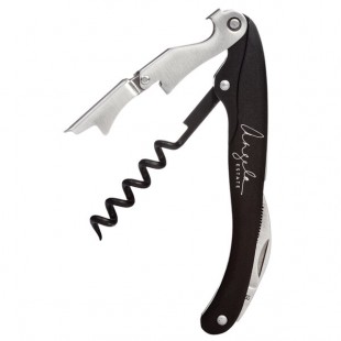 Franmara 3275-01 Lisse Customizable Two-Step Waiter's Corkscrew with Metallic Black Anodized Aluminum Handle