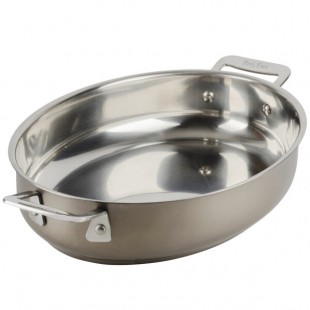 Bon Chef 60020TAUPE Cucina 1.2 Qt. Taupe Stainless Steel Oval Au Gratin Dish Bon Chef 60020TAUPE Cucina 1.2 Qt. Taupe Stainless Steel Oval Au Gratin Dish