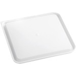 Choice 12, 18, and 22 Qt. White Square Polypropylene Food Storage Container Lid Choice 12, 18, and 22 Qt. White Square Polypropylene Food Storage Container Lid