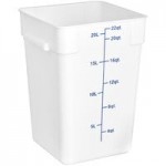 Choice 12, 18, and 22 Qt. White Square Polypropylene Food Storage Container Lid Choice 12, 18, and 22 Qt. White Square Polypropylene Food Storage Container Lid