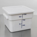 Choice 12, 18, and 22 Qt. White Square Polypropylene Food Storage Container Lid Choice 12, 18, and 22 Qt. White Square Polypropylene Food Storage Container Lid