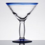 Libbey 92306R Aruba 15 oz. Customizable Martini Glass with Red Rim and Base - 12/Case