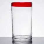 Libbey 92306R Aruba 15 oz. Customizable Martini Glass with Red Rim and Base - 12/Case