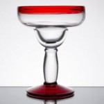 Libbey 92306R Aruba 15 oz. Customizable Martini Glass with Red Rim and Base - 12/Case