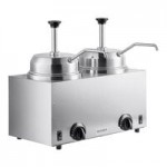 Server Twin FS 81220 3 Qt. Round Topping Warmer with 2 Ladles - 120V, 1000W