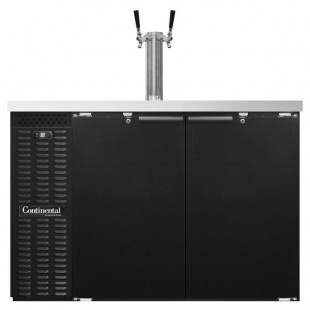 Continental Refrigerator KC50S-N Double Tap Kegerator Beer Dispenser, Shallow Depth - Black, (2) 1/2 Keg Capacity Continental Refrigerator KC50S-N Double Tap Kegerator Beer Dispenser, Shallow Depth - Black, (2) 1/2 Keg Capacity