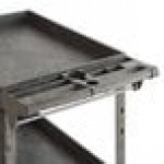 Lavex Large Black 2-Shelf Utility Cart with Premium Handle, Built-In Tool Compartments, and Oversized Wheels - 46 3/4 Lavex Large Black 2-Shelf Utility Cart with Premium Handle, Built-In Tool Compartments, and Oversized Wheels - 46 3/4