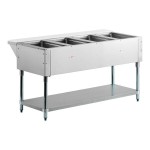 Advance Tabco SW-4E-240 Four Pan Electric Hot Food Table with Undershelf - Sealed Well, 208/240V