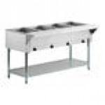 Advance Tabco SW-4E-240 Four Pan Electric Hot Food Table with Undershelf - Sealed Well, 208/240V