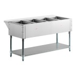 Advance Tabco SW-4E-240 Four Pan Electric Hot Food Table with Undershelf - Sealed Well, 208/240V