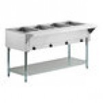 Advance Tabco SW-4E-240 Four Pan Electric Hot Food Table with Undershelf - Sealed Well, 208/240V