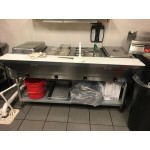 Advance Tabco SW-4E-240 Four Pan Electric Hot Food Table with Undershelf - Sealed Well, 208/240V