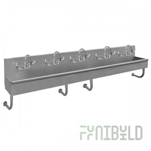 Advance Tabco 19-18-100-ADA-F 16-Gauge Stainless Steel ADA Multi-Station Hand Sink with 5