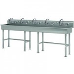 Advance Tabco 19-18-100-ADA-F 16-Gauge Stainless Steel ADA Multi-Station Hand Sink with 5 Advance Tabco 19-18-100-ADA-F 16-Gauge Stainless Steel ADA Multi-Station Hand Sink with 5