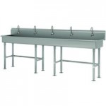 Advance Tabco 19-18-100-ADA-F 16-Gauge Stainless Steel ADA Multi-Station Hand Sink with 5 Advance Tabco 19-18-100-ADA-F 16-Gauge Stainless Steel ADA Multi-Station Hand Sink with 5