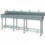 Advance Tabco 19-18-100-ADA-F 16-Gauge Stainless Steel ADA Multi-Station Hand Sink with 5 Advance Tabco 19-18-100-ADA-F 16-Gauge Stainless Steel ADA Multi-Station Hand Sink with 5