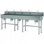 Advance Tabco 19-18-100-ADA-F 16-Gauge Stainless Steel ADA Multi-Station Hand Sink with 5 Advance Tabco 19-18-100-ADA-F 16-Gauge Stainless Steel ADA Multi-Station Hand Sink with 5