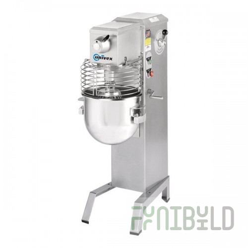 Univex SRMF20+ 20 Qt. Planetary Floor Mixer with #12 PTO Hub, Guard, and Standard Accessories - 115V, 1/2 hp