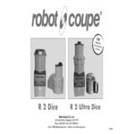 Robot Coupe R2CLR DICE Combination Food Processor with 3 Qt. / 3 Liter Clear Bowl, Continuous Feed & 4 Discs - 2 hp