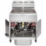 Vulcan 2TR65AF-2 PowerFry3 Liquid Propane 130-140 lb. 2 Unit Floor Fryer System with Solid State Analog Controls and KleenScreen Filtration - 160,000 BTU Vulcan 2TR65AF-2 PowerFry3 Liquid Propane 130-140 lb. 2 Unit Floor Fryer System with Solid State Analog Controls and KleenScreen Filtration - 160,000 BTU
