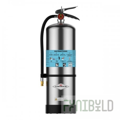 Amerex C272 2.5 Gallon Polished Stainless Steel Water Mist Fire Extinguisher 27704 - UL Rating 2A:C