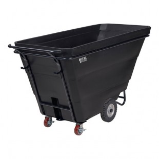 Royal Basket Trucks R10-RGX-TXQ-5R1P 1 Cu. Yd. Black Heavy-Duty Tilt Truck - 2,100 lb. Capacity