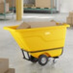 Lavex 0.5 Cubic Yard Yellow Heavy-Duty Tilt Truck / Trash Cart (850 lb. Capacity) Lavex 0.5 Cubic Yard Yellow Heavy-Duty Tilt Truck / Trash Cart (850 lb. Capacity)