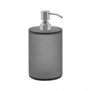 room360 Nassau 28 oz. Smoke Soap Dispenser with Brushed Stainless Pump Top - 6/Case