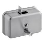 Lavex 40 fl. oz. (1,200 mL) Stainless Steel Manual Surface-Mounted Horizontal Liquid Soap Dispenser