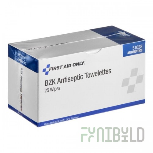 First Aid Only 51028-001 BZK Antiseptic Towelette / Wipe - 750/Case