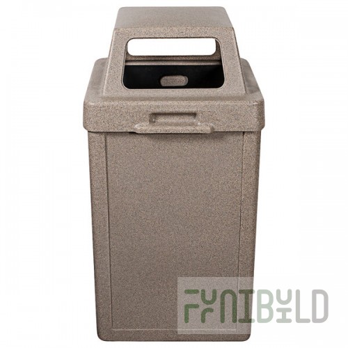 Wausau Tile TF1019 Tuffy 22 Gallon Plastic Square Trash Can with 4-Way Lid
